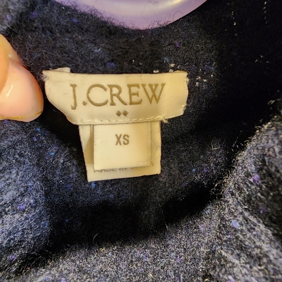J. CREW navy Blue Cowl Neck 80% Lamb wool sweater size XS - Picture 2 of 9